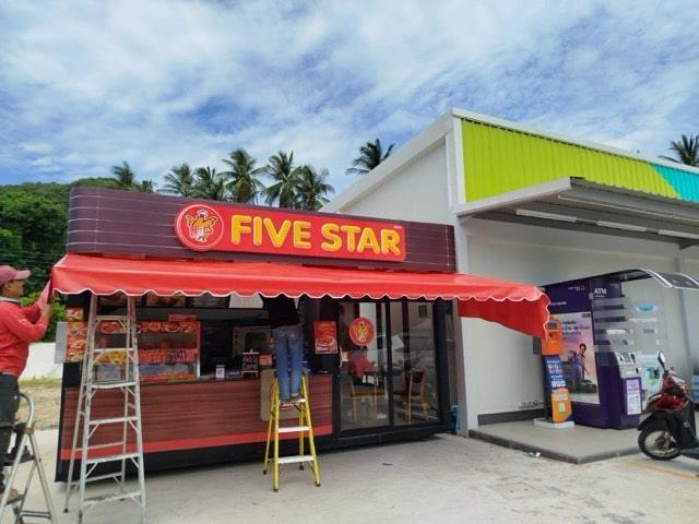 Before and after canvas awning installation project showcasing quality workmanship in Koh Samui