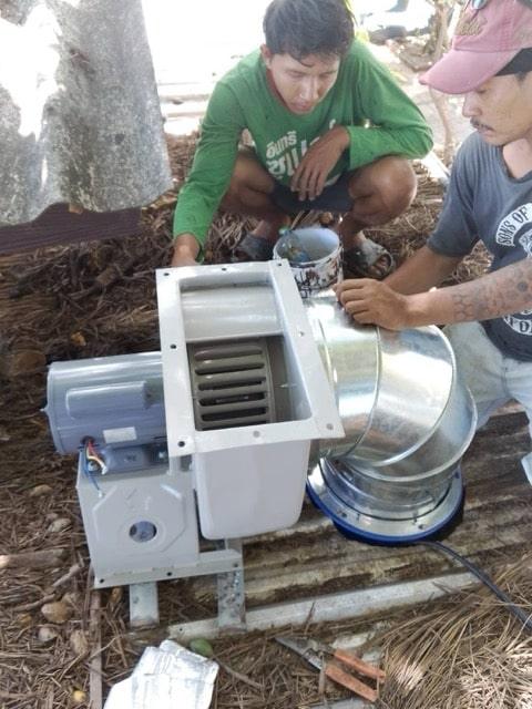 Modern range hood installation by Samui Home Service team"
