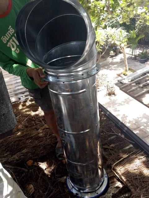 Before and after kitchen ventilation improvement in Koh Samui