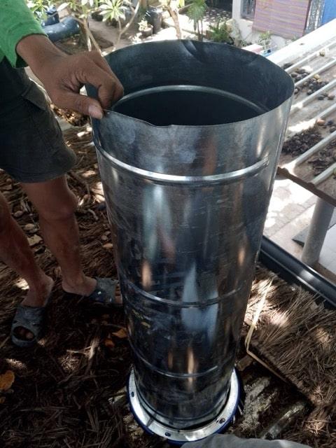 Before and after kitchen ventilation improvement in Koh Samui