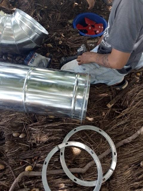 Commercial range hood installation in Samui restaurant kitchen